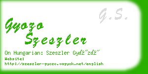 gyozo szeszler business card